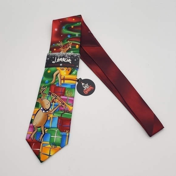 NWT Jerry Garcia Reindeer Holiday Jam Collector's Edition Christmas Tie - Picture 5 of 10